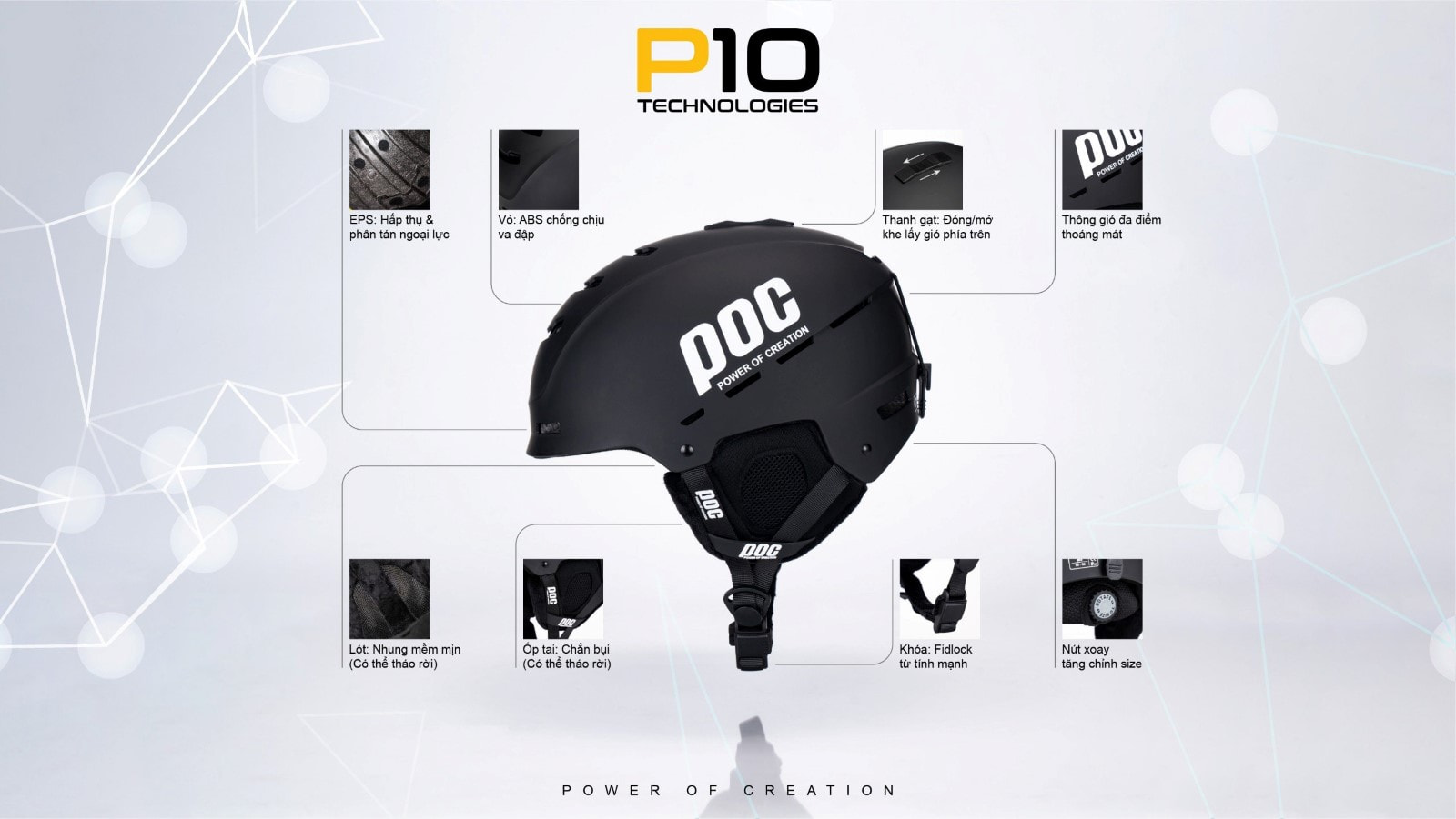 Tính năng nón bảo hiểm POC P10